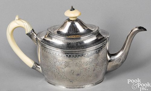 English silver teapot