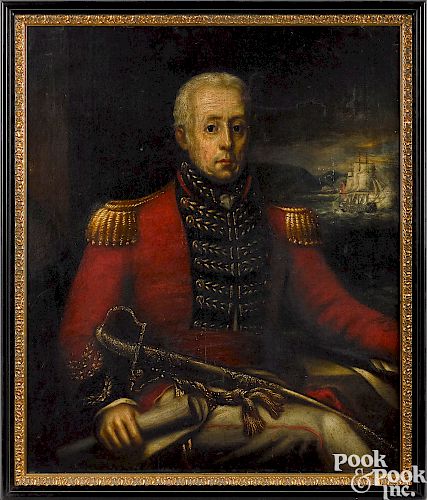 Oil on canvas portrait of a British officer