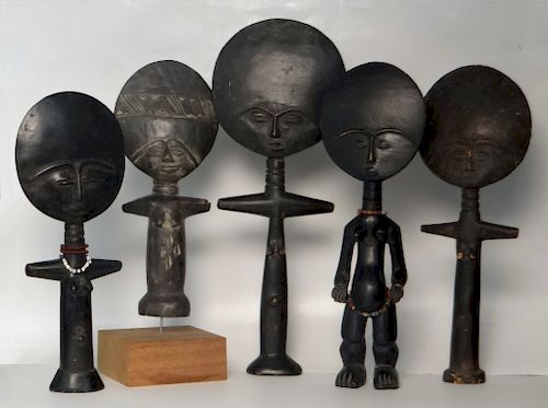 GROUP OF 5 GOLD COAST AFRICA FERTILITY FIGURES