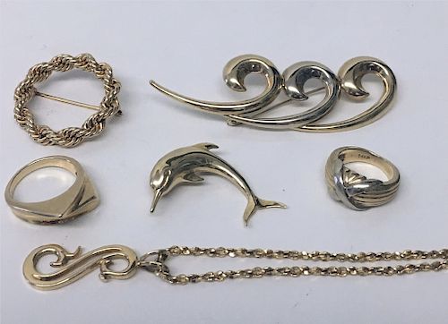 GROUP OF CONTEMPORARY 14KT GOLD JEWELRY INC.