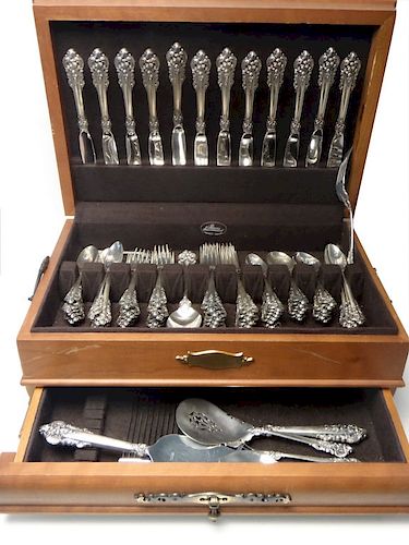 STERL. SILVER "GRAND BAROQUE" FLATWARE BY WALLACE