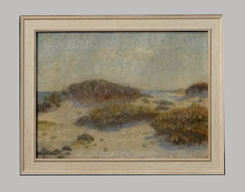 O/C "SEA GLIMPSE FROM THE DUNES" SGND H.R. POORE