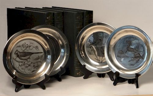 8 COMMERATIVE STERLING SILVER PLATES, C. 1970'S