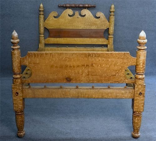 PAINTED NEW JERSEY C. 1830 ROPE BED