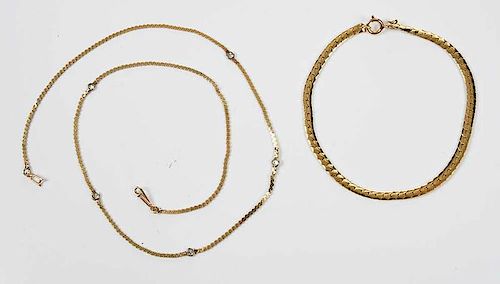 14kt. Diamond Necklace and Bracelet