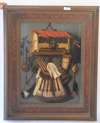 Oil on board, unsigned, Trompe l'oeil. 
***If this lot is not picked up on Sat. 9/22, Sun. 9/23, or Tues 9/25 at Bellevue Ave. it wi...