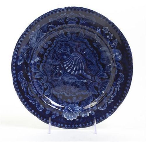 An English Transfer Decorated Plate, Stubbs & Kent, Diameter 10 inches.