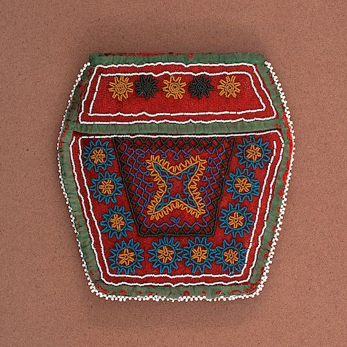 Haudenosaunee Beaded Wool Purse, From the Collection of Charles and Valerie Diker