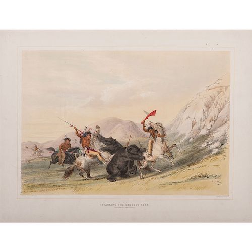George Catlin (American, 1796-1872) Hand-Colored Lithograph on Paper