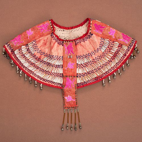 Northern Plains Beaded and Quilled Hide Dance Yoke