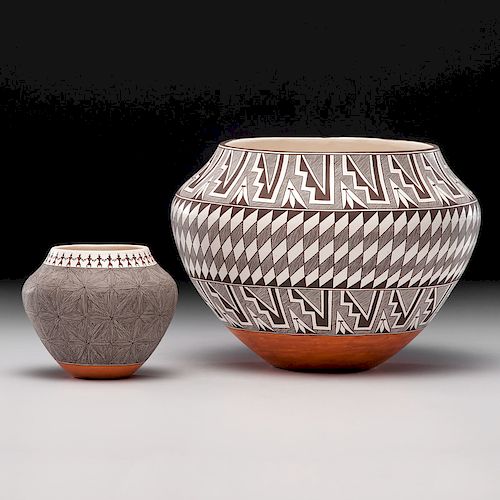 Rebecca Lucario (Acoma, b. 1951) Pottery Jars, From the Collection of William H. Saunders, M.D. and Putzi Saunders, Ohio