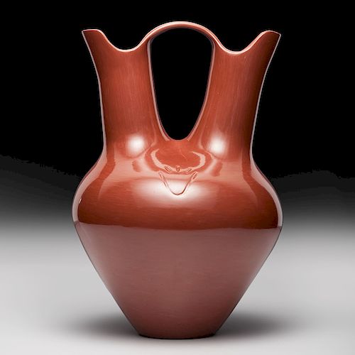 Richard Ebelacker (Santa Clara, 1946-2010) Double Award Winning Redware Pottery Wedding Vase, From the Collection of William H. Saunders, M.D. and Put