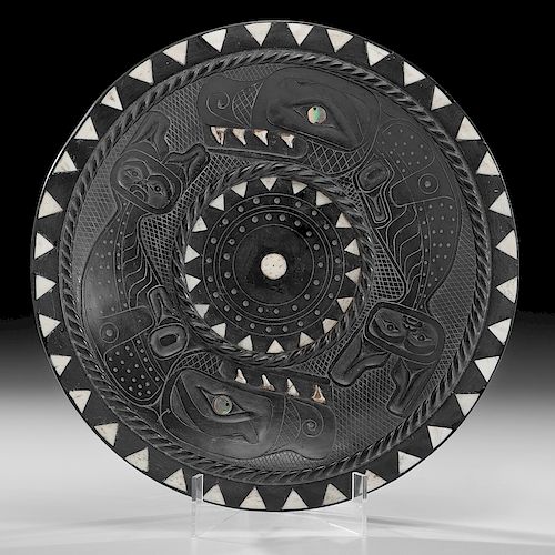 Haida Carved Argillite Plate