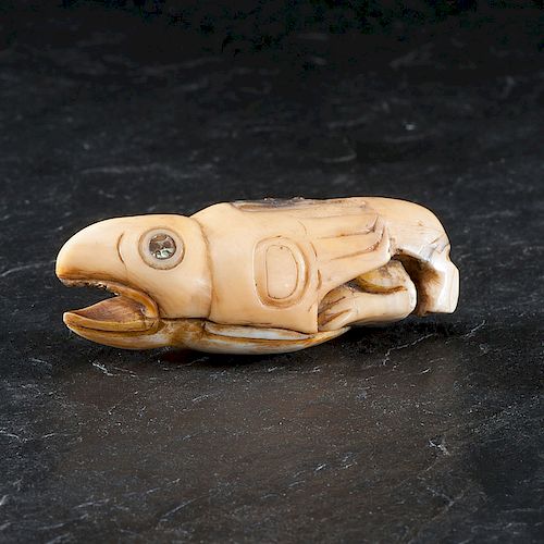 Tlingit Carved Walrus Ivory Container, Deaccessioned from the Heye Foundation