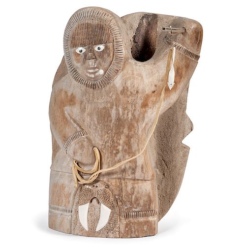 Alaskan Inuit Whale Bone Eskimo Sculpture, From the Collection of William H. Saunders, M.D. and Putzi Saunders, Ohio