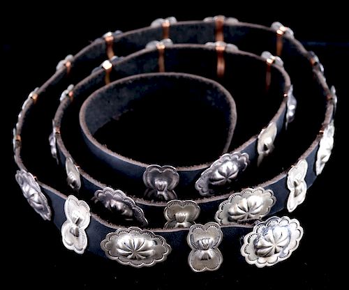 Navajo Second Phase Sterling Butterfly Concho Belt