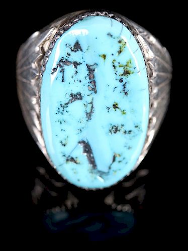 Robert Leekity Navajo Sterling & Turquoise Ring