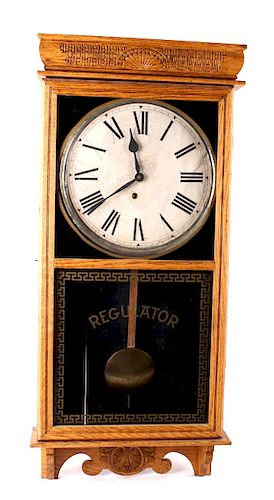 Ingraham Antique Large Regulator Wall Clock