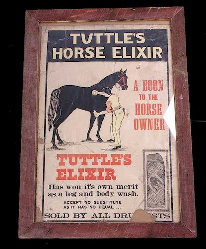 Tuttle's Horse Elixir Framed Poster c. 1885