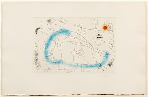 Joan Miró, (Spanish, 1893-1983), Strip-tease in Blue, 1959