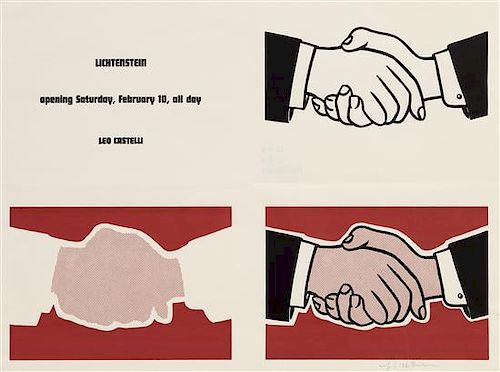 Roy Lichtenstein, (American, 1923-1997), Castelli Handshake Poster, 1962