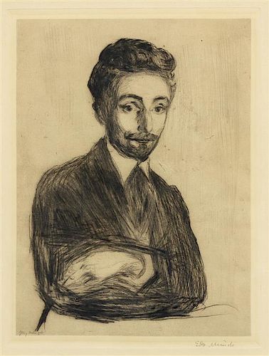 * Edvard Munch, (Norwegian, 1863-1944), Portrait of Helge Rode, 1898