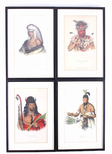 Mckenney & Hall Hand Tinted Indian Lithographs