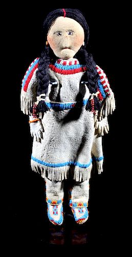 Sioux Beaded Buckskin Doll