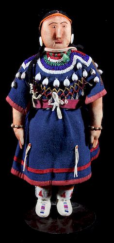 Sioux Beaded Children's Doll with Papoose