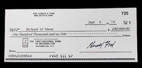 Gerald R Ford Souvenir Check