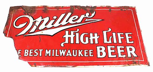 Early Miller High Life Beer Advertising Sign