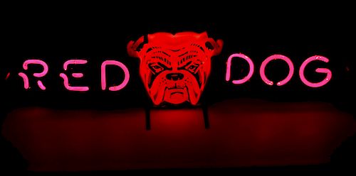 Red Dog Advertising Neon Sign
