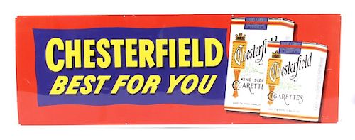 Chesterfield Cigarette Embossed Advertising Sign