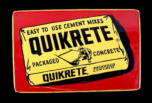 Quikrete Packaged Concrete Advertising Sign c.1990