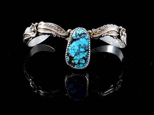 Navajo Sterling Silver and Turquoise Bracelet