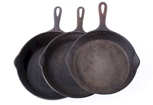 Antique Griswold & Wagner Ware Cast Iron Skillets