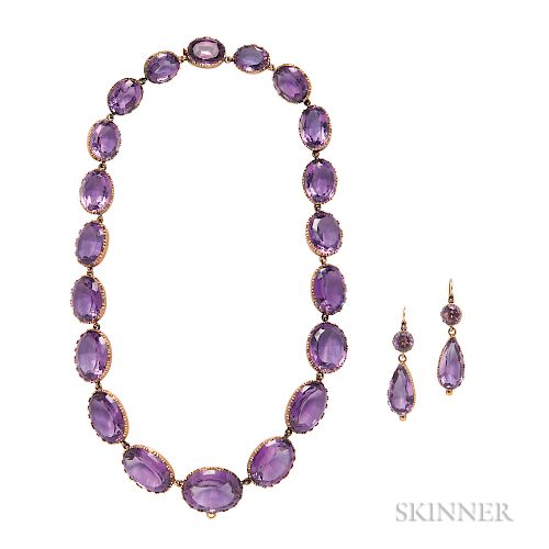 Antique Gold and Amethyst Riviere
