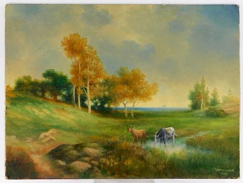 George McConnell Pastoral Maine Landscape Painting
