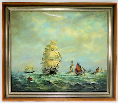 Max Parsons Naval Fort Maritime Seascape Painting
