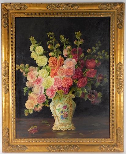 Marie Keller-Herman Floral Still Life O/C Painting