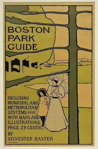 Charles Herbert Woodbury Boston Park Guide Poster