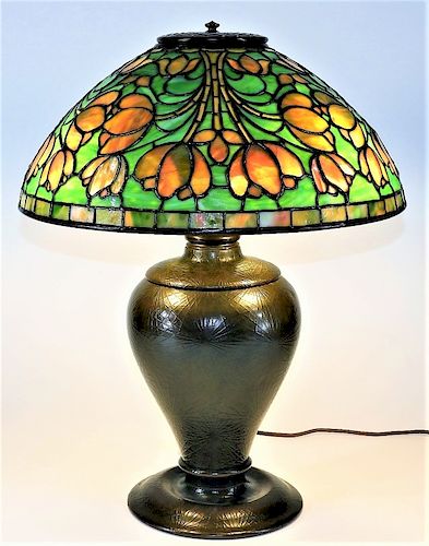Tiffany Studios Crocus Pine Needle Table Lamp