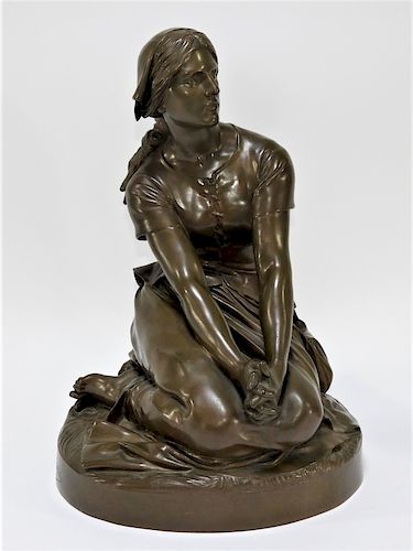 Henri Michel A. Chapu Joan of Arc Bronze Sculpture