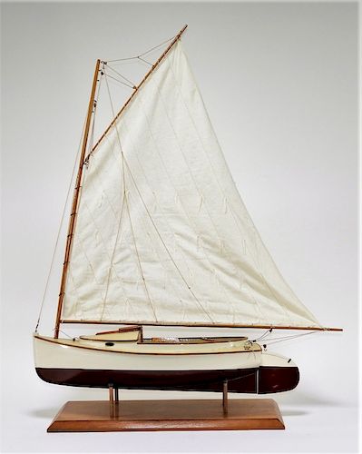 Vintage Herreshoff Wooden Cat Sailboat Pond Model