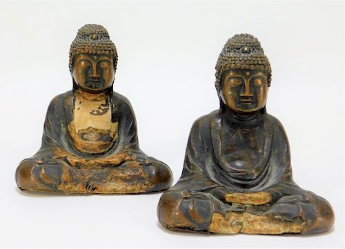PR 19C Japanese Copper Overlay Buddha Figures