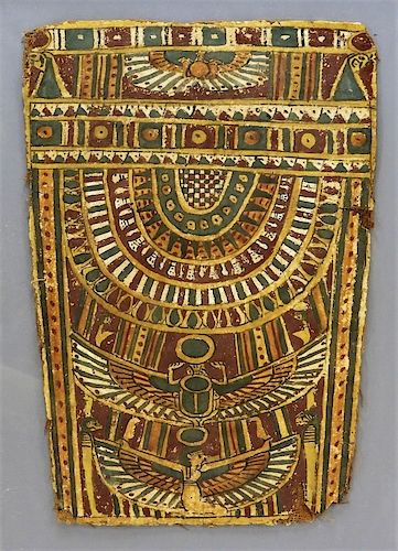 Ancient Egyptian Sarcophagus Painted Chest Plate