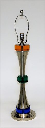 Shlomi Haziza Colored Lucite Nickel Table Lamp