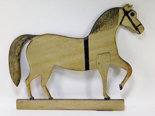 19C New England Folk Art Wood Horse Weathervane