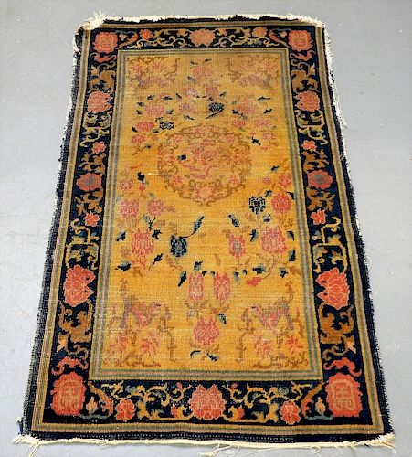 Chinese Art Deco Imperial Yellow Carpet Rug