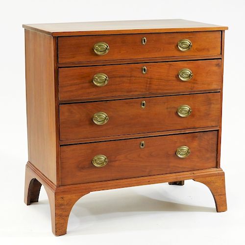 C.1790 CT Federal Cherry Graduated 4 Drawer Chest